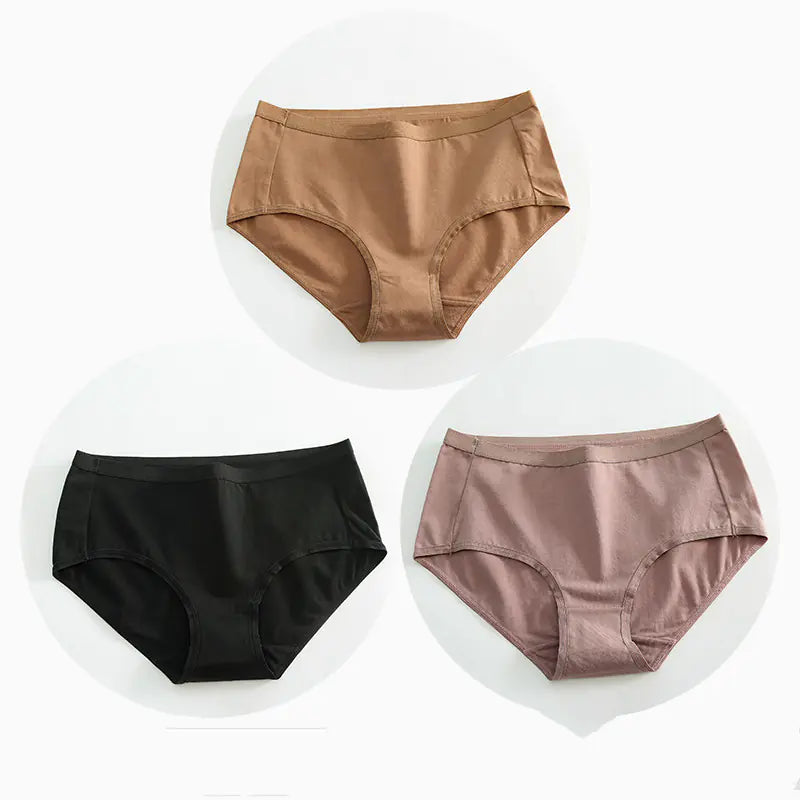 3-Pack Cotton Women's Mid-Rise Breathable Underwear